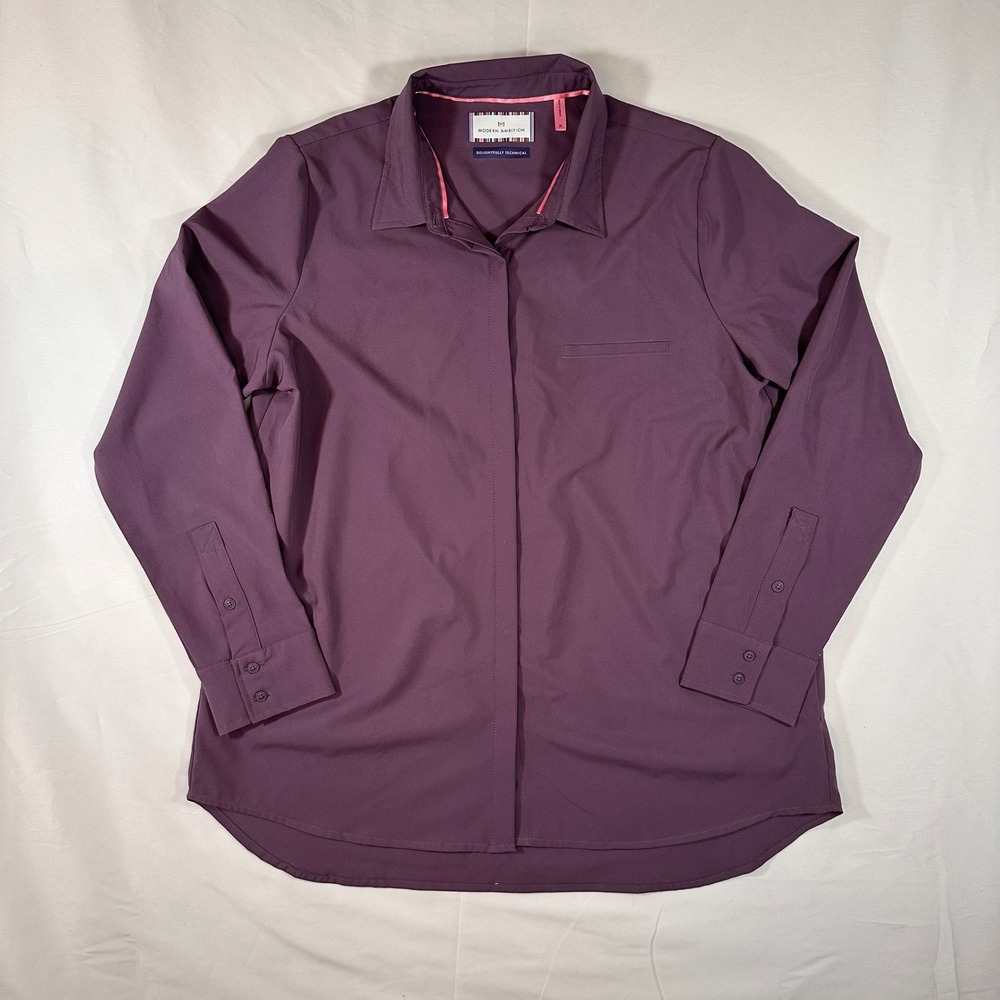 Modern Ambition Women's Purple Delightfully Technical Travel Shirt Size M